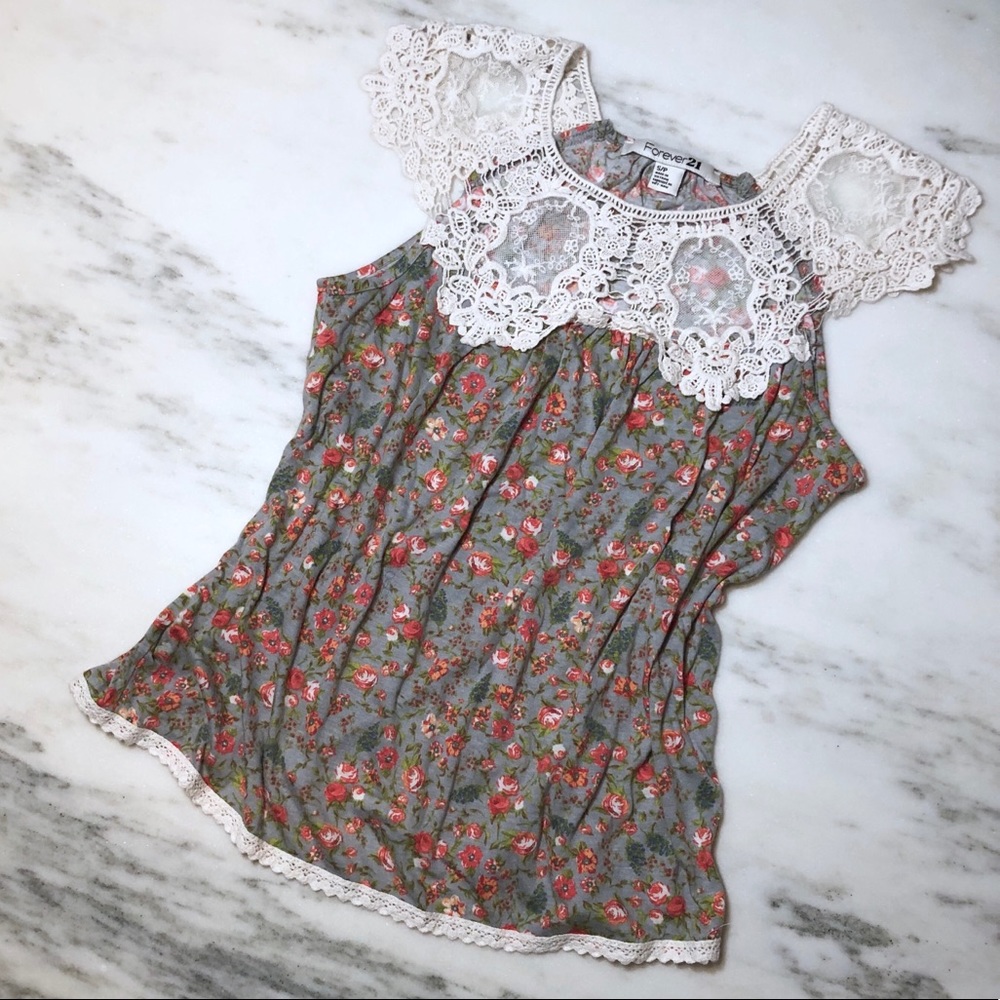 Forever 21 Small Floral Tank Top
